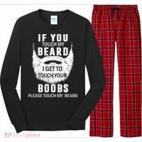 Beard T If You Touch My Beard I Get To Touch Your Boobs Long Sleeve Pajama Set thumb 0