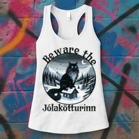 Beware The Jolakotturinn Yule Cat Icelandic Christmas Norse Women's Tank Top thumb 3