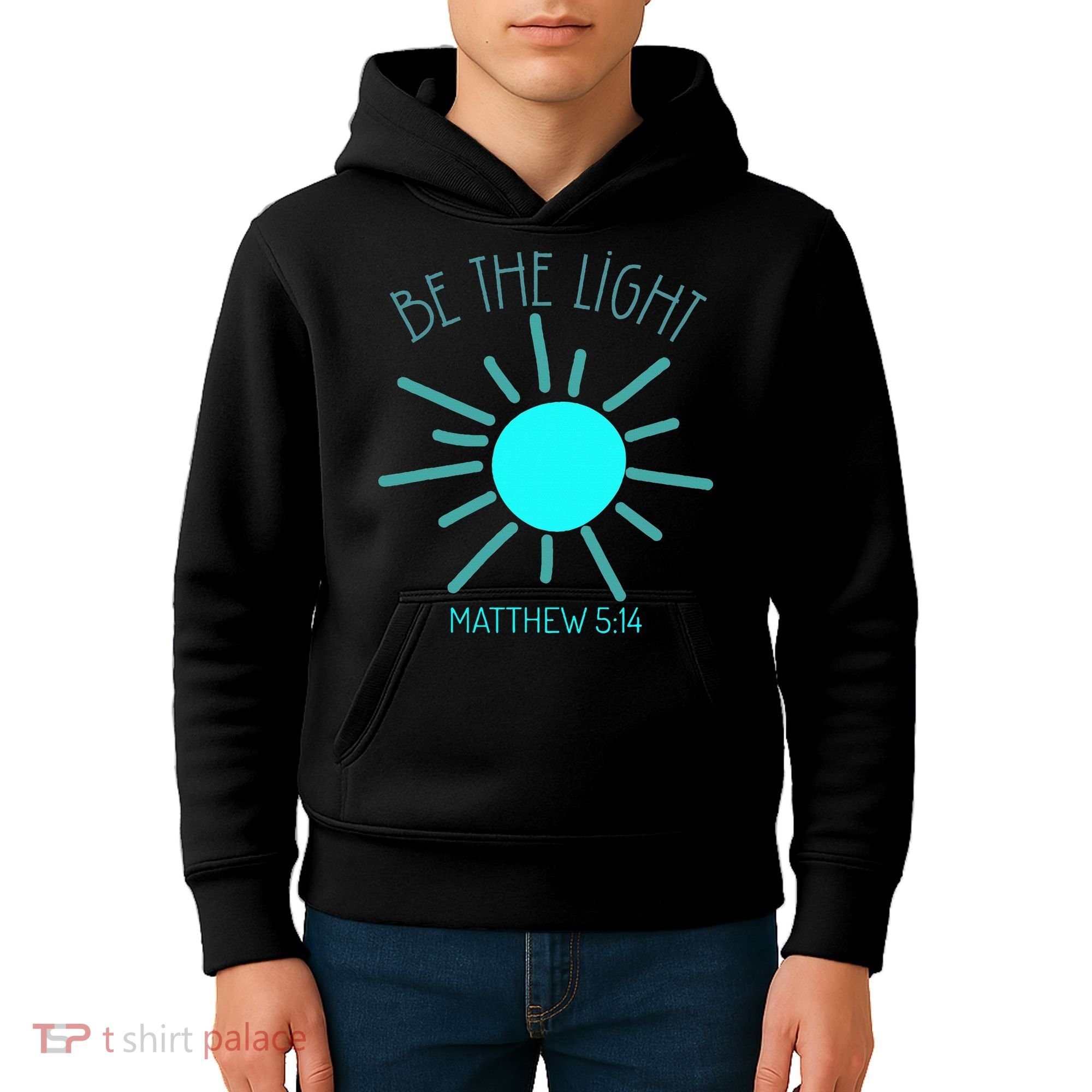 Be The Light Faith Religious Jesus Christian Kids Hoodie