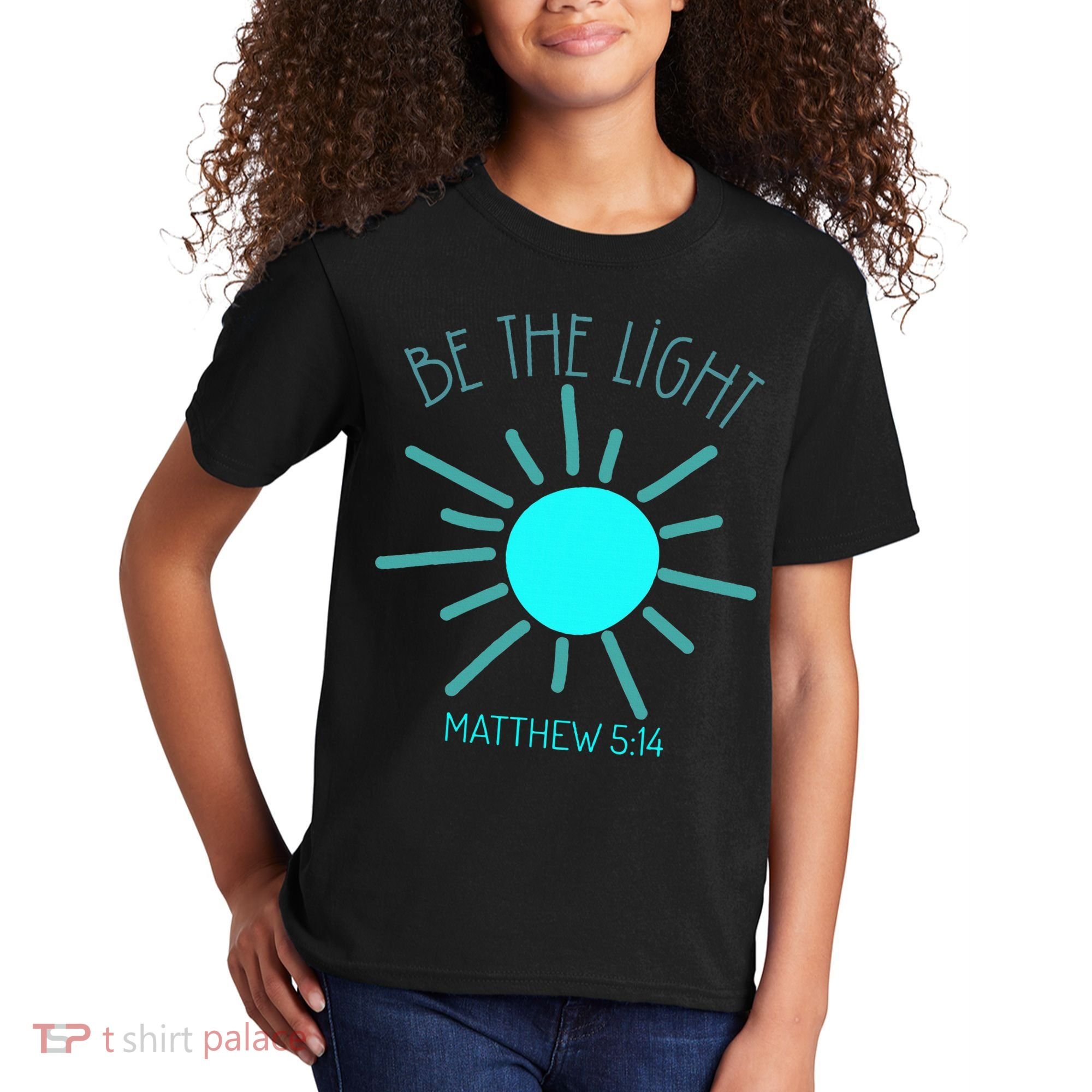 Be The Light Faith Religious Jesus Christian Kids T-Shirt