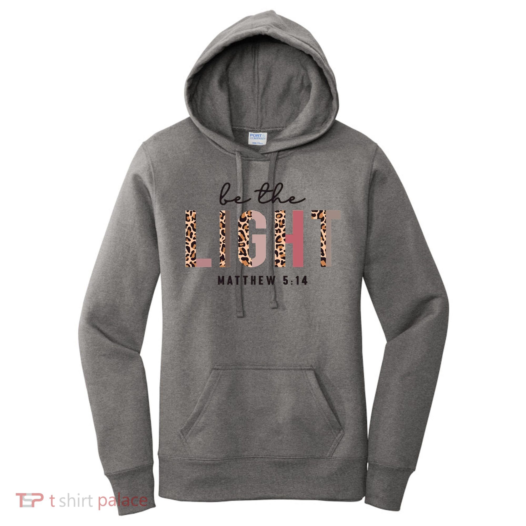 Be The Light Matthew Christian Faith Bible Verse Leopard Women's Hoodie