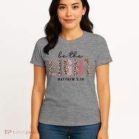 Be The Light Matthew Christian Faith Bible Verse Leopard Women's T-Shirt thumb 4