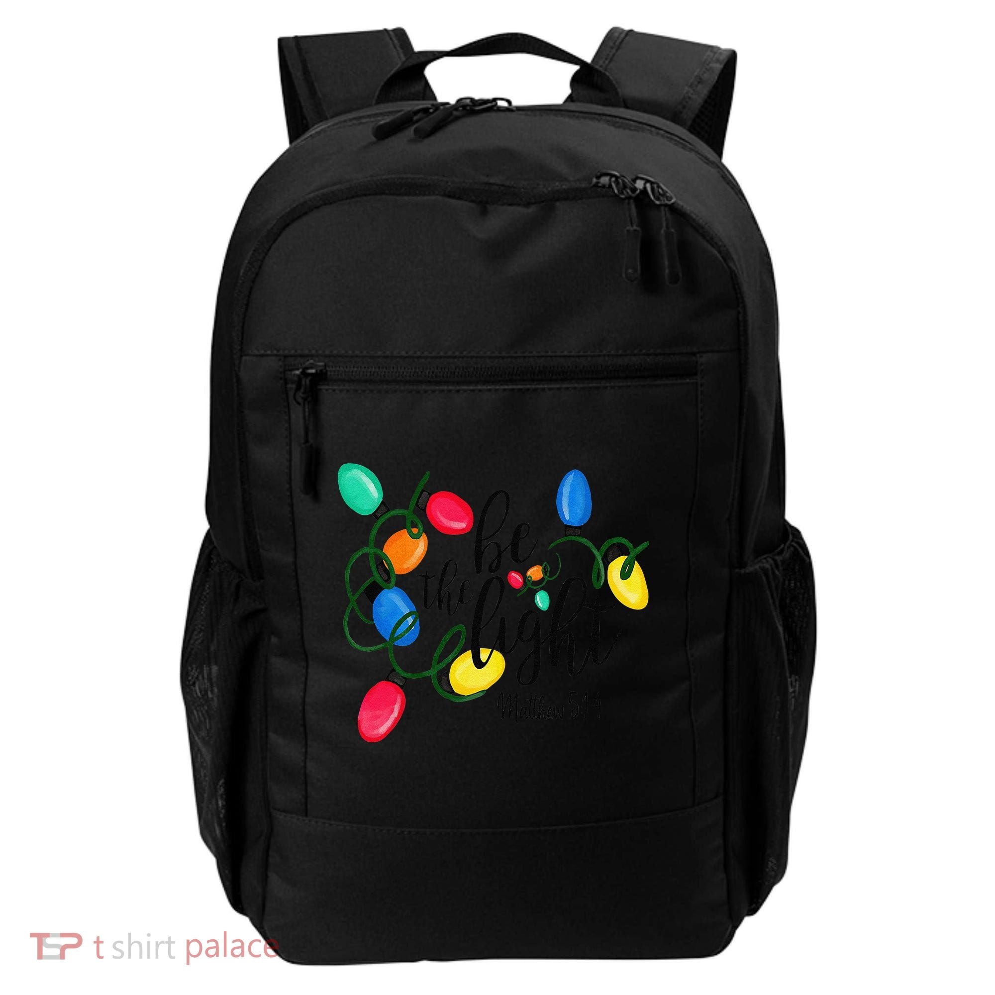 Be The Light Matthew 5 14 Christmas Lights Xmas Nativity Backpack