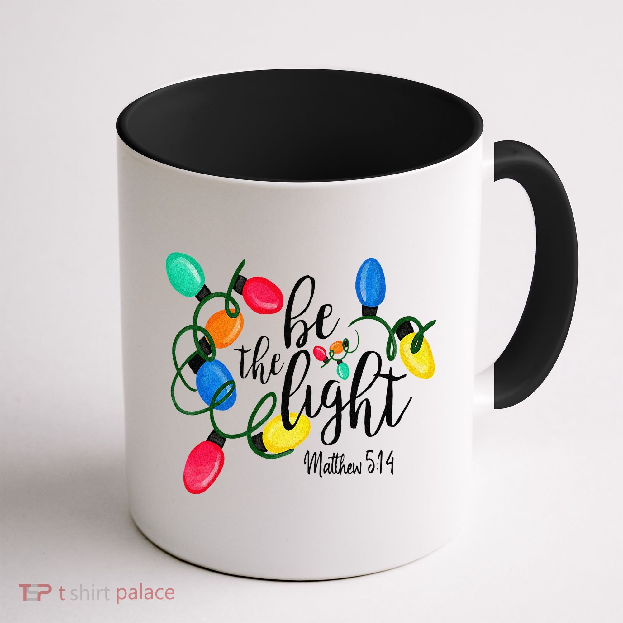 Be The Light Matthew 5 14 Christmas Lights Xmas Nativity Coffee Mug
