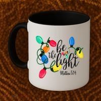 Be The Light Matthew 5 14 Christmas Lights Xmas Nativity Coffee Mug thumb 2