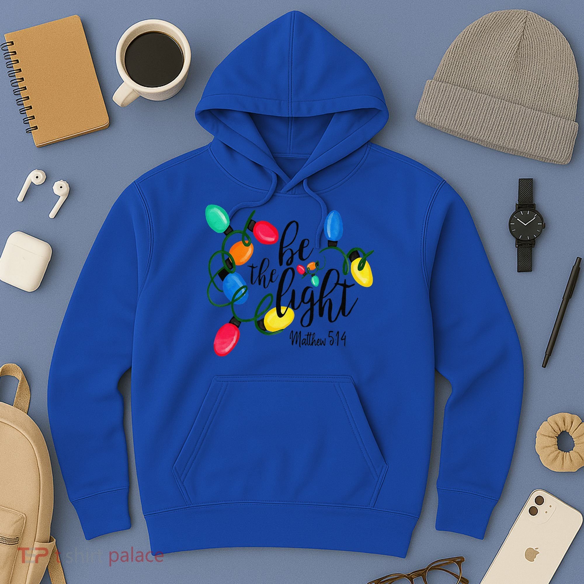 Be The Light Matthew 5 14 Christmas Lights Xmas Nativity Hoodie