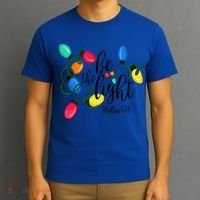 Be The Light Matthew 5 14 Christmas Lights Xmas Nativity T-Shirt thumb 3