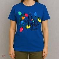 Be The Light Matthew 5 14 Christmas Lights Xmas Nativity T-Shirt thumb 4