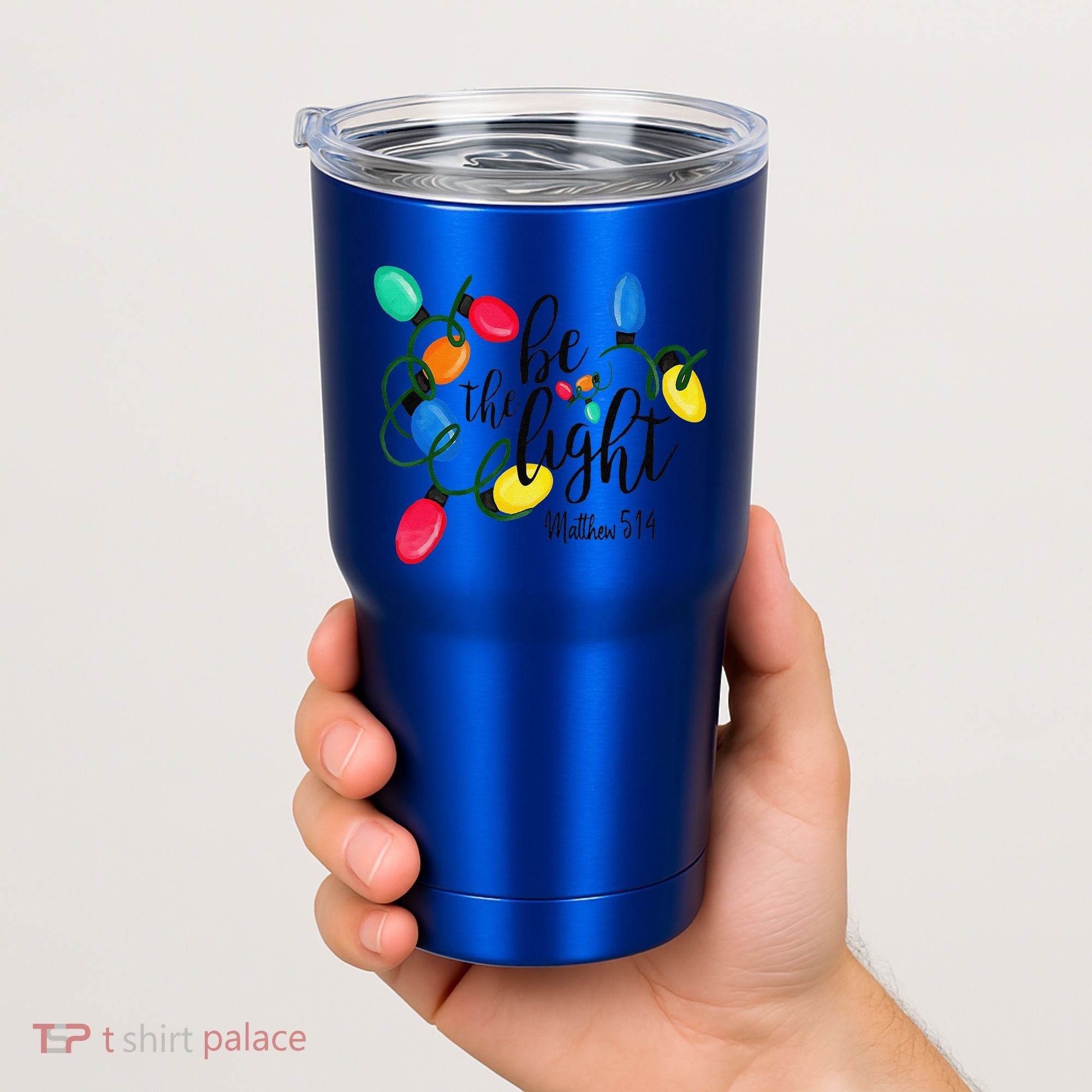 Be The Light Matthew 5 14 Christmas Lights Xmas Nativity Tumbler