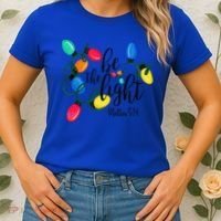 Be The Light Matthew 5 14 Christmas Lights Xmas Nativity Women's T-Shirt thumb 2