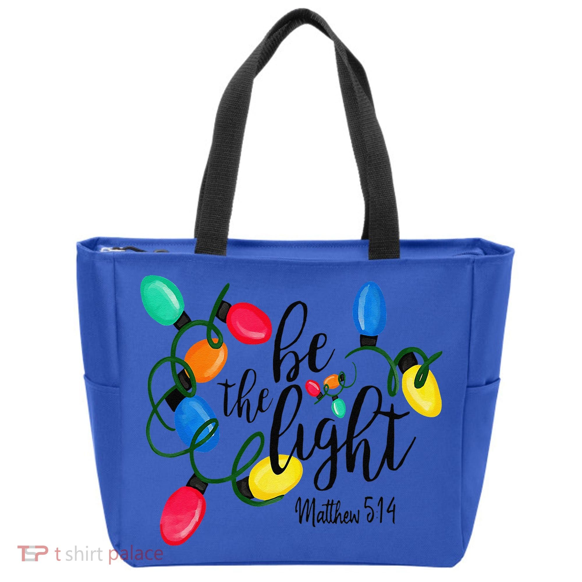 Be The Light Matthew 5 14 Christmas Lights Xmas Nativity Tote Bag