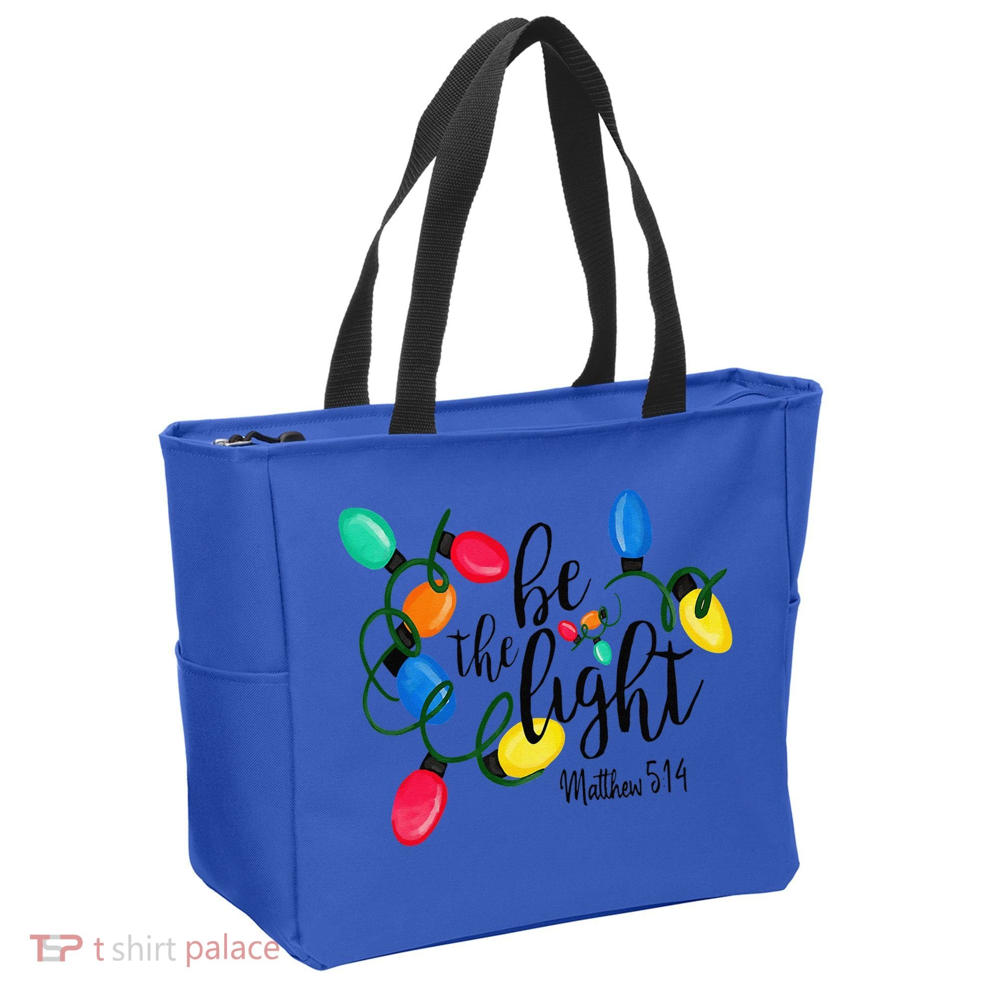 Be The Light Matthew 5 14 Christmas Lights Xmas Nativity Tote Bag