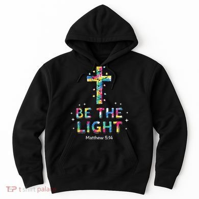 Be The Light Christmas Jesus Cross Hoodie