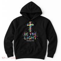 Be The Light Christmas Jesus Cross Hoodie thumb 0