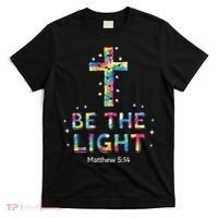 Be The Light Christmas Jesus Cross T-Shirt thumb 0