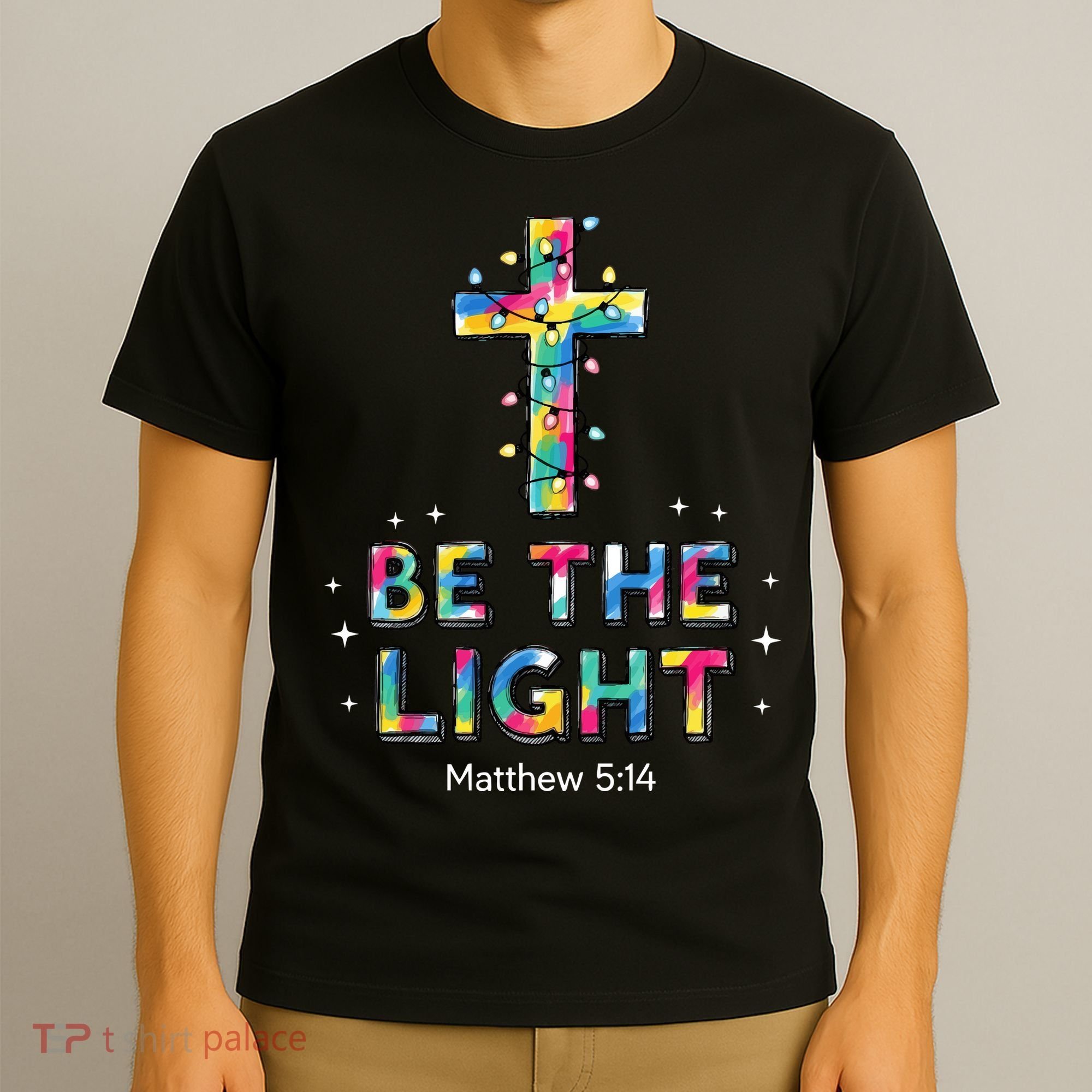 Be The Light Christmas Jesus Cross T-Shirt
