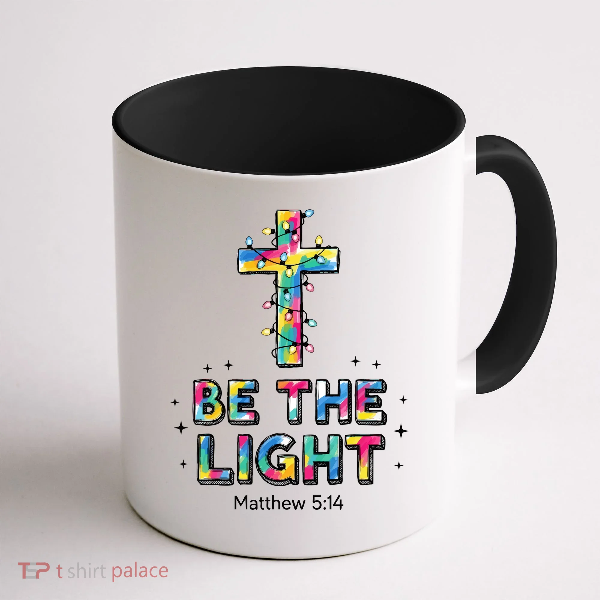 Be The Light Christmas Jesus Cross Coffee Mug