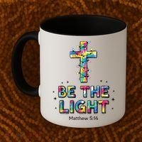Be The Light Christmas Jesus Cross Coffee Mug thumb 2