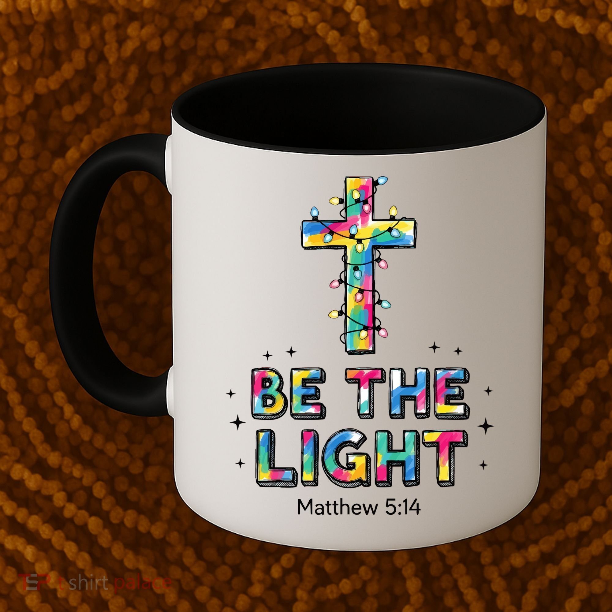 Be The Light Christmas Jesus Cross Coffee Mug