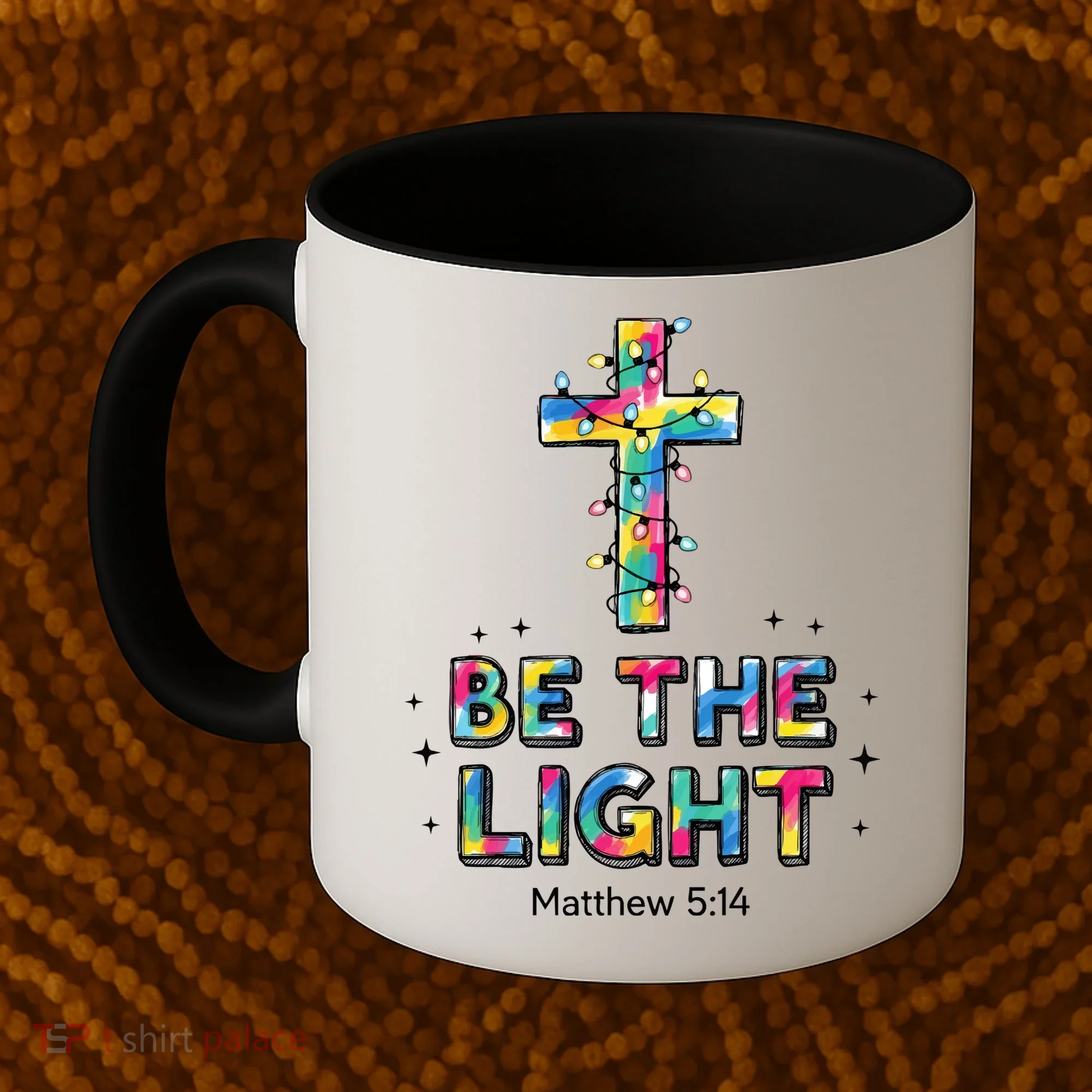 Be The Light Christmas Jesus Cross Coffee Mug