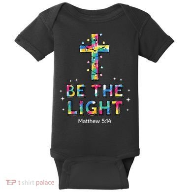 Be The Light Christmas Jesus Cross Baby Bodysuit