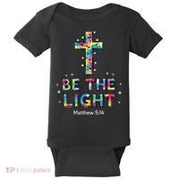 Be The Light Christmas Jesus Cross Baby Bodysuit thumb 0