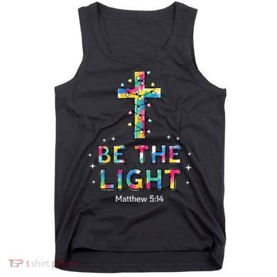 Be The Light Christmas Jesus Cross Tank Top