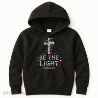 Be The Light Christmas Jesus Cross Kids Hoodie thumb 0