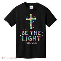 Be The Light Christmas Jesus Cross Kids T-Shirt thumb 0