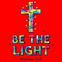 Be The Light Christmas Jesus Cross Santa Hat thumb 1