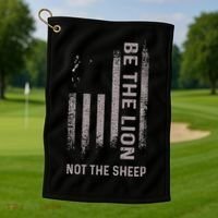 Be The Lion Not The Sheep Golf Towel thumb 1