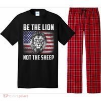 Be The Lion Not The Sheep American Flag Patriot For Boy Funny Gift Pajama Set thumb 0