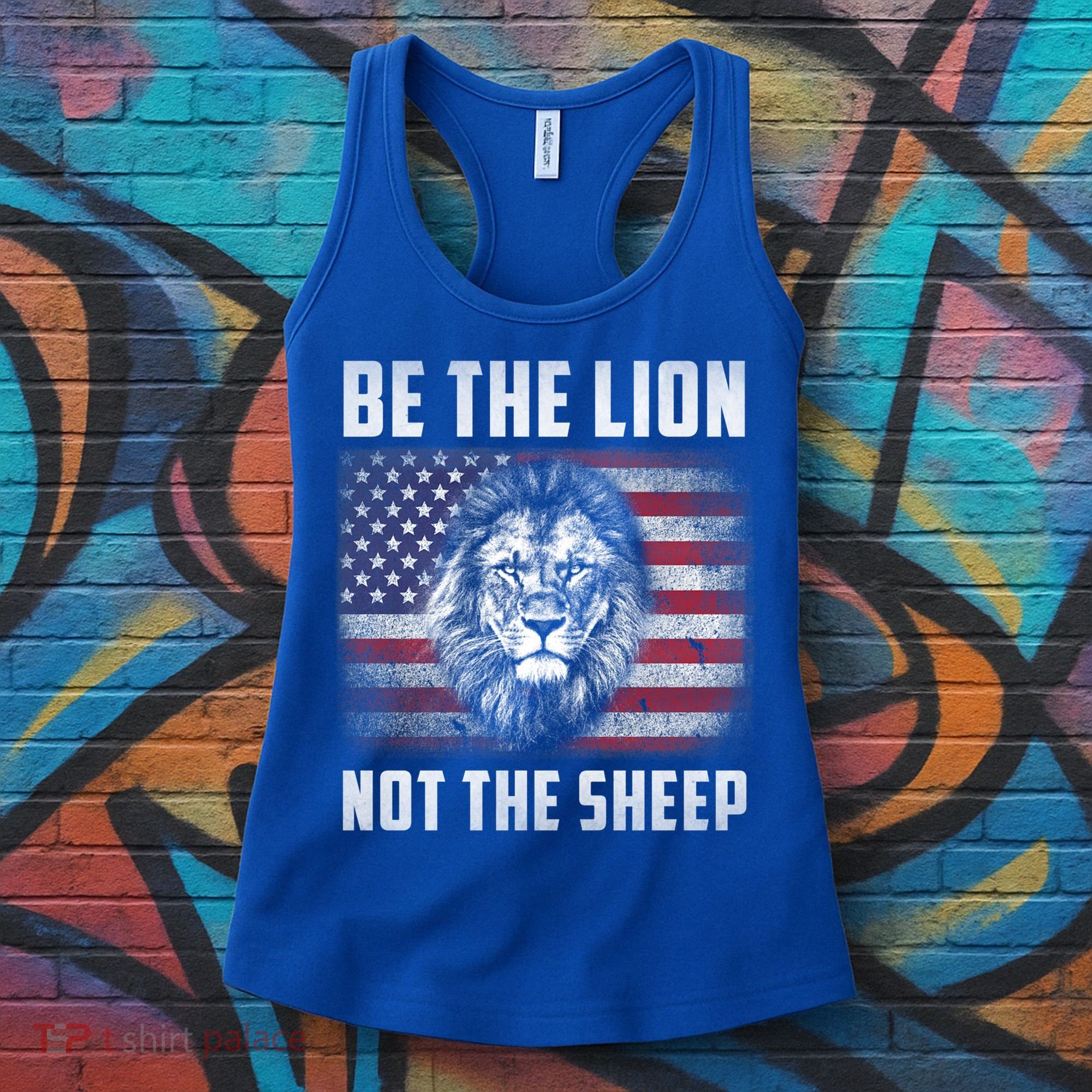 Be The Lion Not The Sheep American Flag Patriot For Boy Funny Gift Women's Tank Top