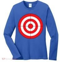 BullsEye Target Lazy DIY Halloween Costume Darts Shooting Women's Long Sleeve Shirt thumb 0