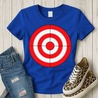 BullsEye Target Lazy DIY Halloween Costume Darts Shooting Women's T-Shirt thumb 3