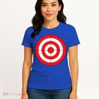 BullsEye Target Lazy DIY Halloween Costume Darts Shooting Women's T-Shirt thumb 4