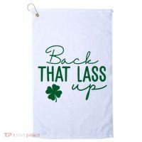 Back That Lass Up Funny St Patricks Day Offensive Golf Towel thumb 0