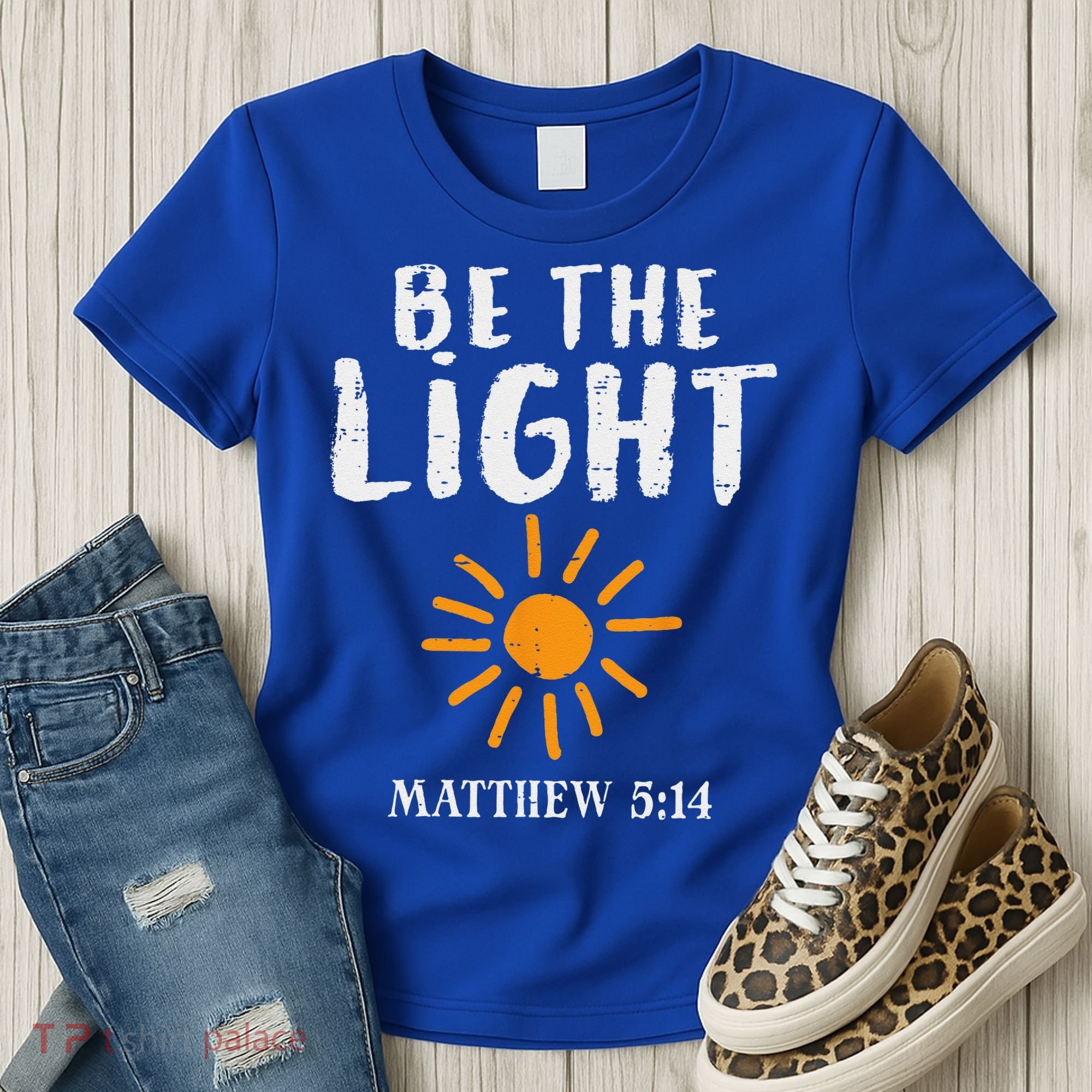 Be The Light Sun Matthew 514 Bible Christian Women's T-Shirt
