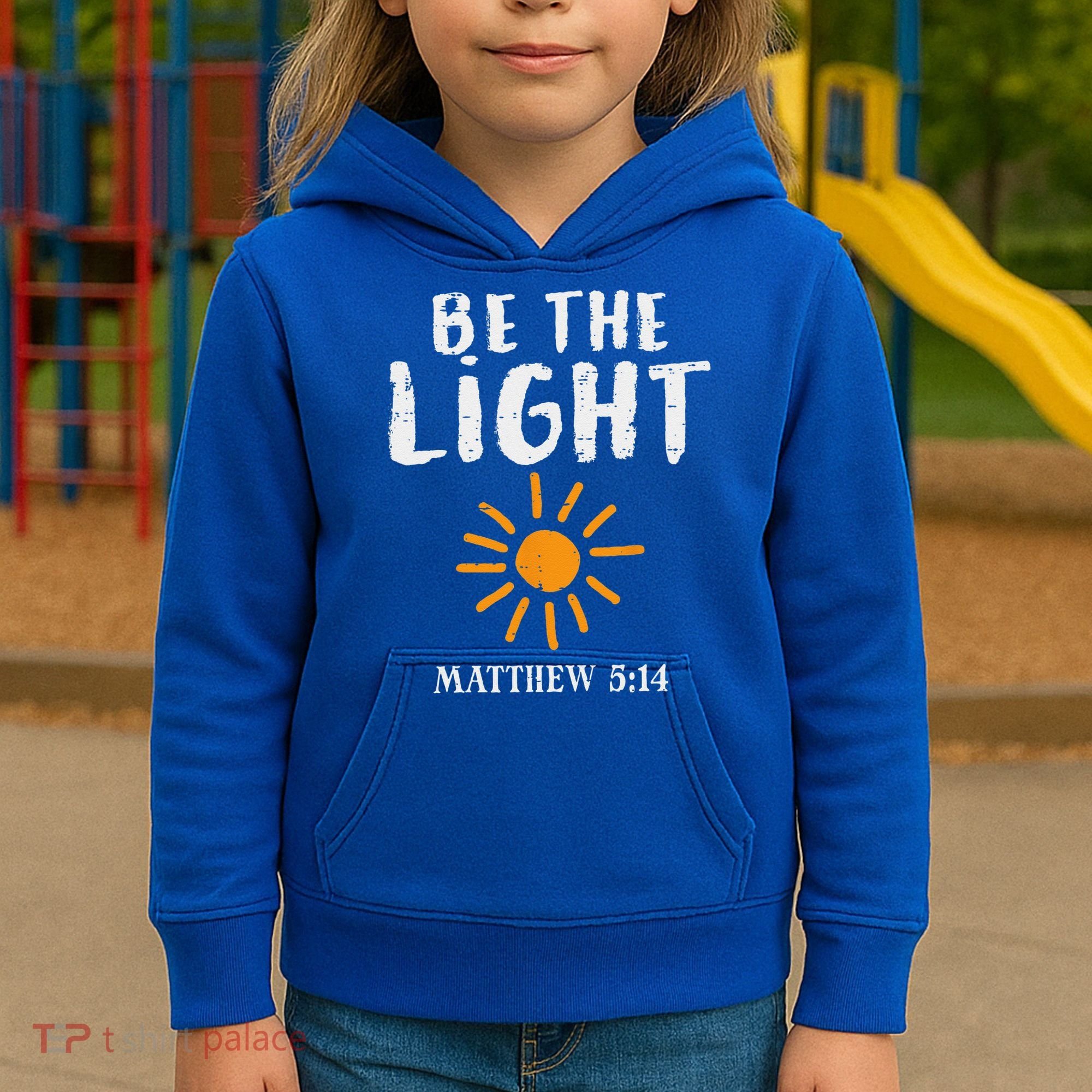 Be The Light Sun Matthew 514 Bible Christian Kids Hoodie