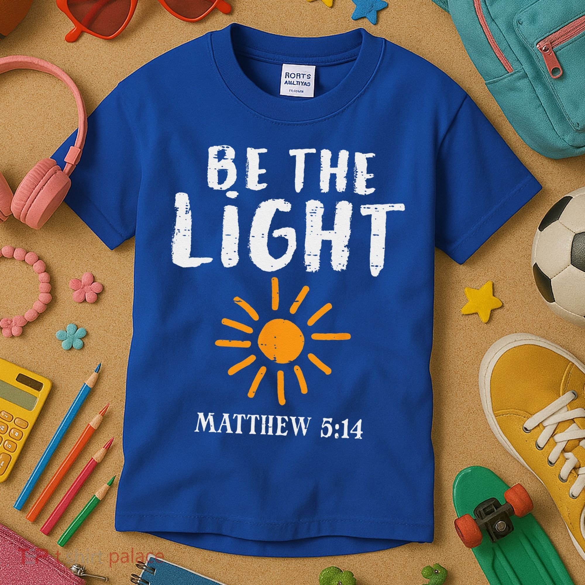 Be The Light Sun Matthew 514 Bible Christian Kids T-Shirt