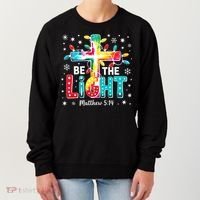 Be The Light, Christmas Lights Cross Women's Sweatshirt thumb 0