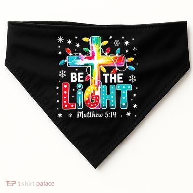 Be The Light, Christmas Lights Cross USA-Made Doggie Bandana