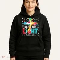 Be The Light, Christmas Lights Cross Hoodie thumb 5
