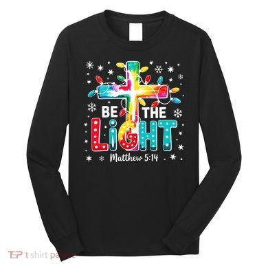 Be The Light, Christmas Lights Cross Long Sleeve Shirt