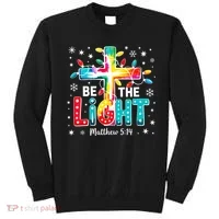 Be The Light, Christmas Lights Cross Sweatshirt thumb 0