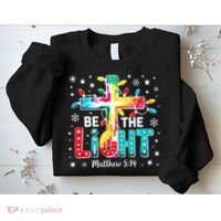 Be The Light, Christmas Lights Cross Sweatshirt thumb 2