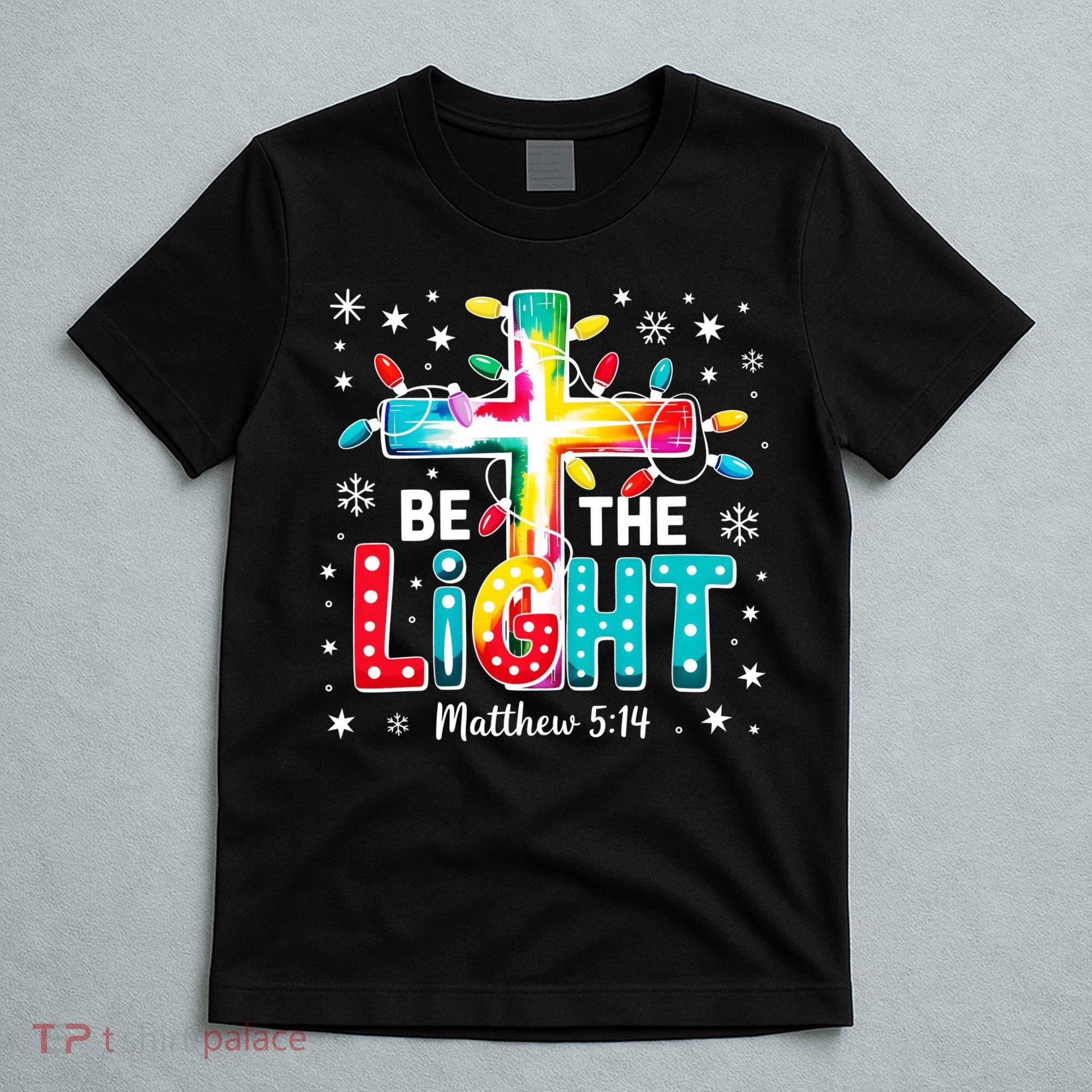 Be The Light, Christmas Lights Cross T-Shirt