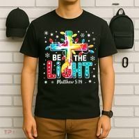 Be The Light, Christmas Lights Cross T-Shirt thumb 6