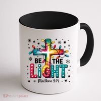 Be The Light, Christmas Lights Cross Coffee Mug thumb 1