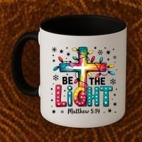 Be The Light, Christmas Lights Cross Coffee Mug thumb 2